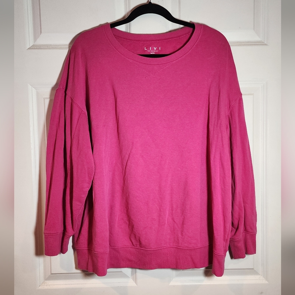 Livi Lane Bryant Vibrant Pink Pull Over Sweatshirt Size 14/16